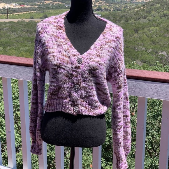 Wild Fable Cropped Sweater Rhinestone‎ Buttons - Picture 2 of 11